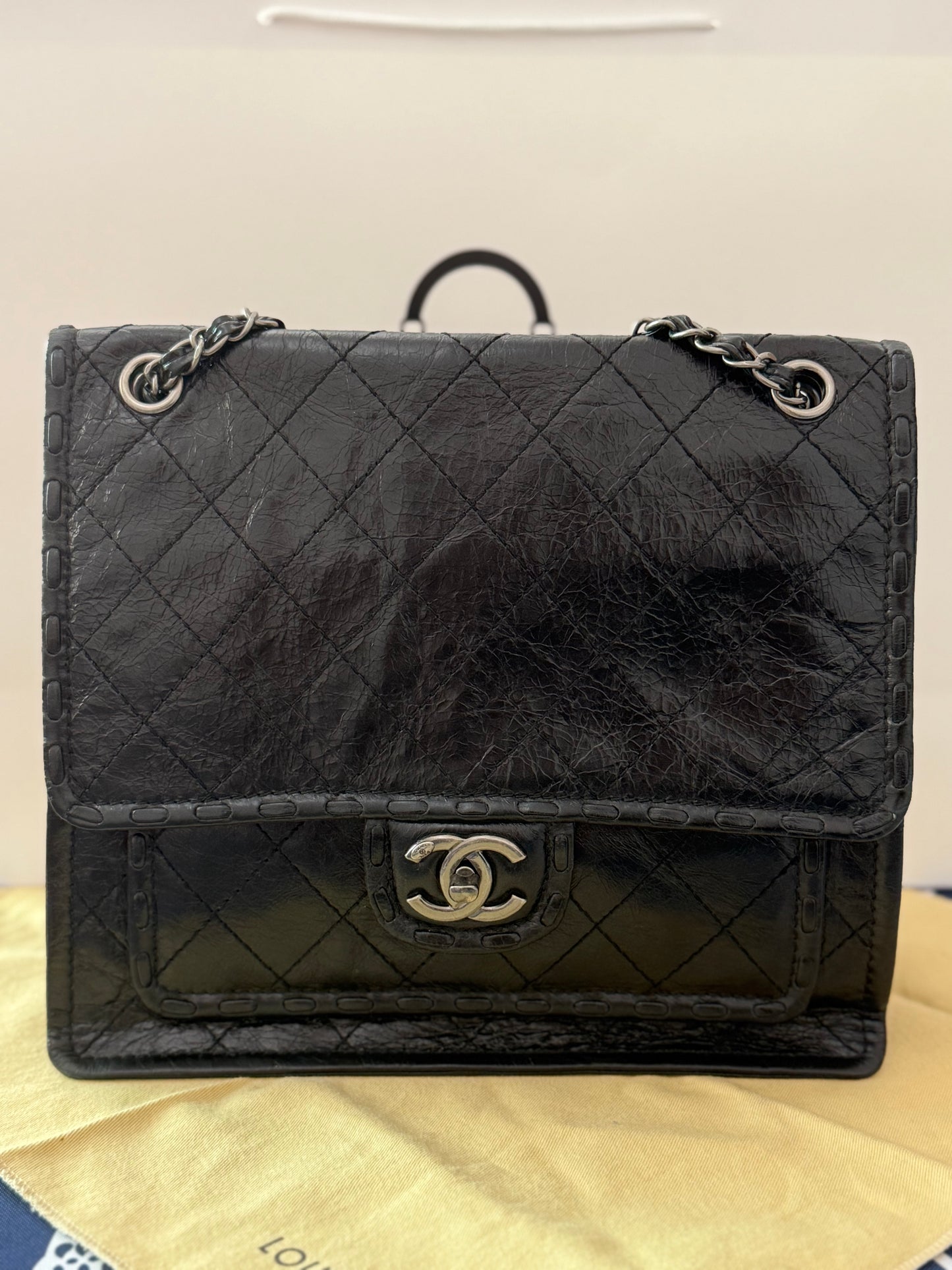 Chanel Quilted Calfskin Whipstitch Flap Bag