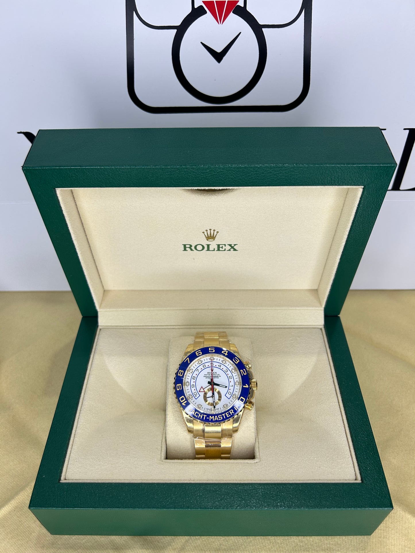 Rolex Men’s Yacht-Master II 44mm 18K Yellow Gold Automatic 116688 Unused 2013 Full Set