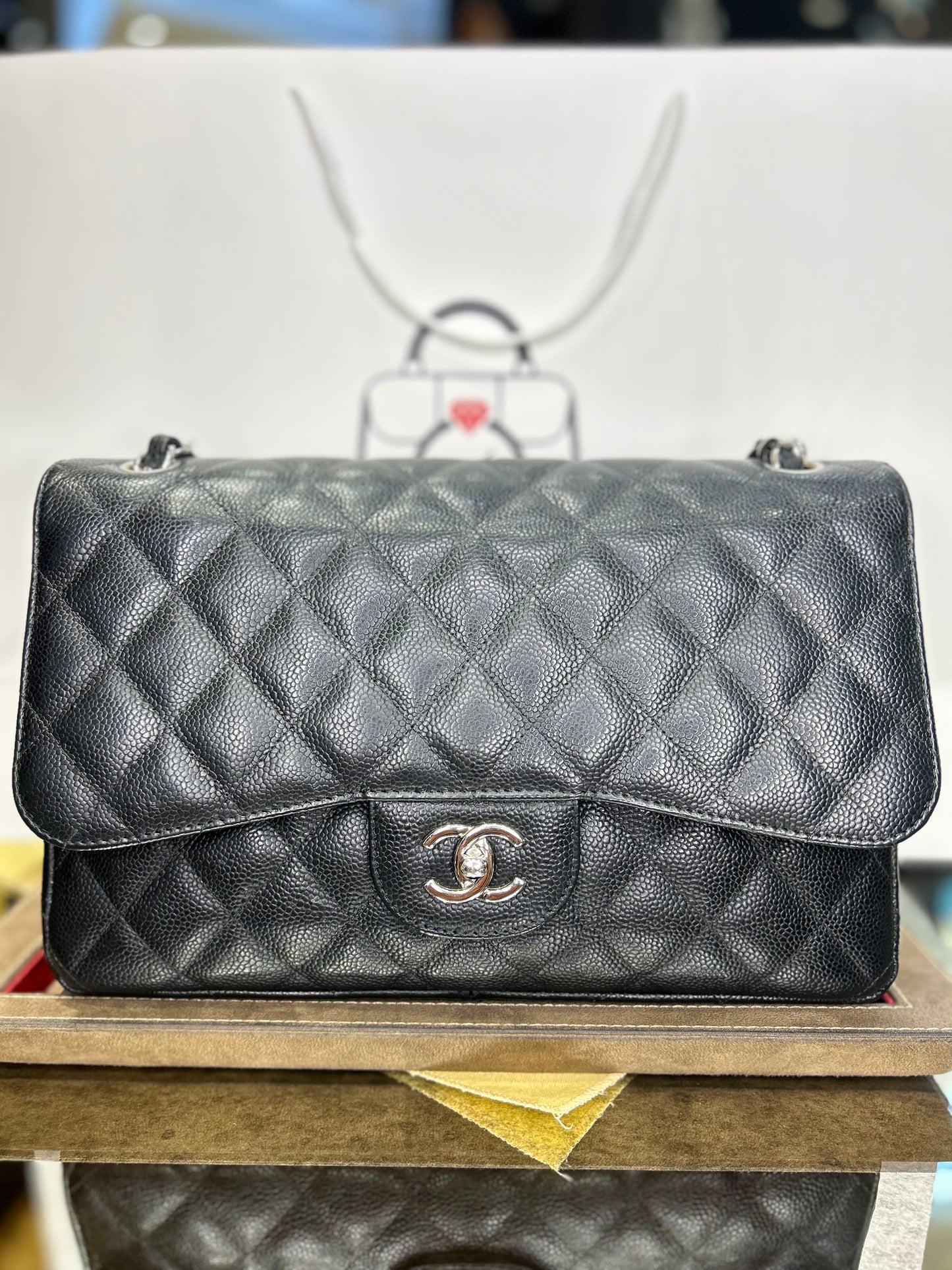 Chanel Classic Double Flap Caviar Leather Jumbo