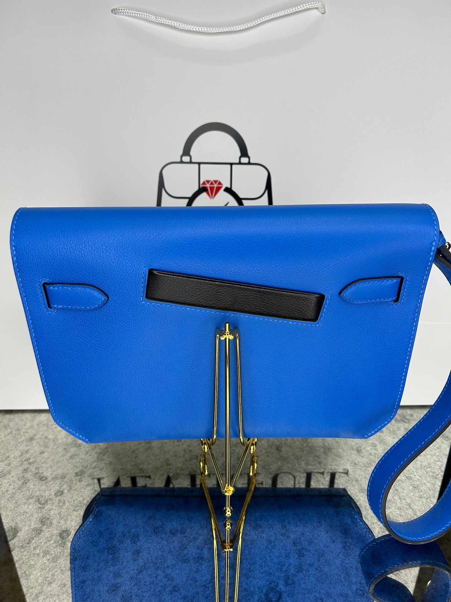 Hermes Men’s Depeches Barenia Blue Hydra Black Pauve Full Set
