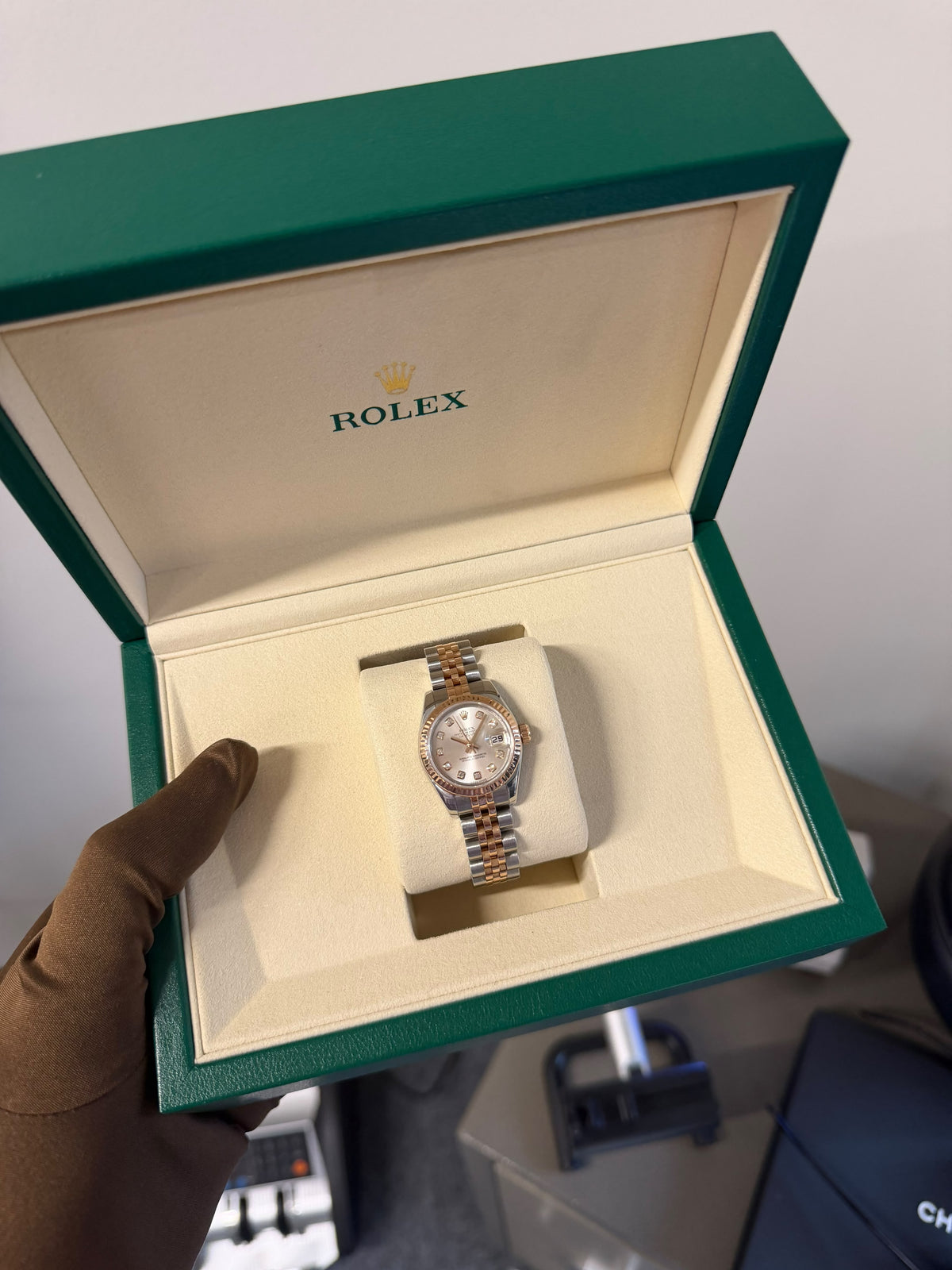Rolex Ladies Datejust 26mm Steel/Yellow Gold With Diamonds 179171 Only With Box Used