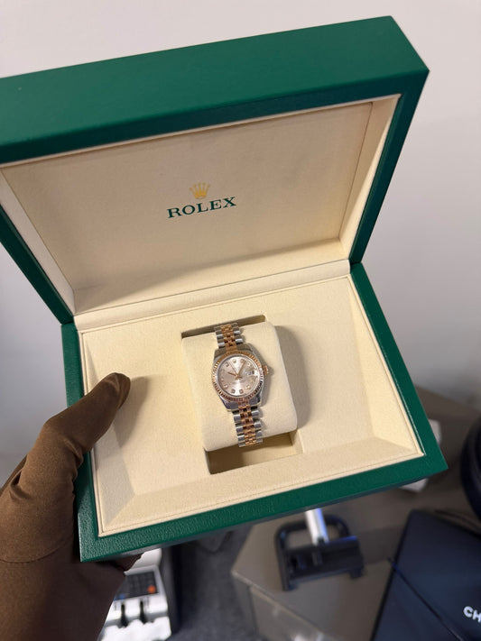 Rolex Ladies Datejust 26mm Steel/Yellow Gold With Diamonds 179171 Only With Box Used