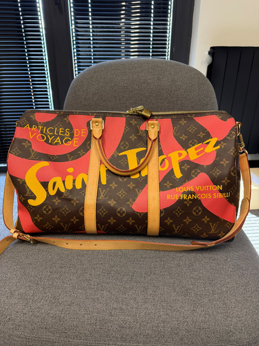 Louis Vuitton Ultra Rare Keepall 50 Monogram Canvas x Saint Tropez Bandouliere Tahitienne Cities Limited Edition 150 Piece
