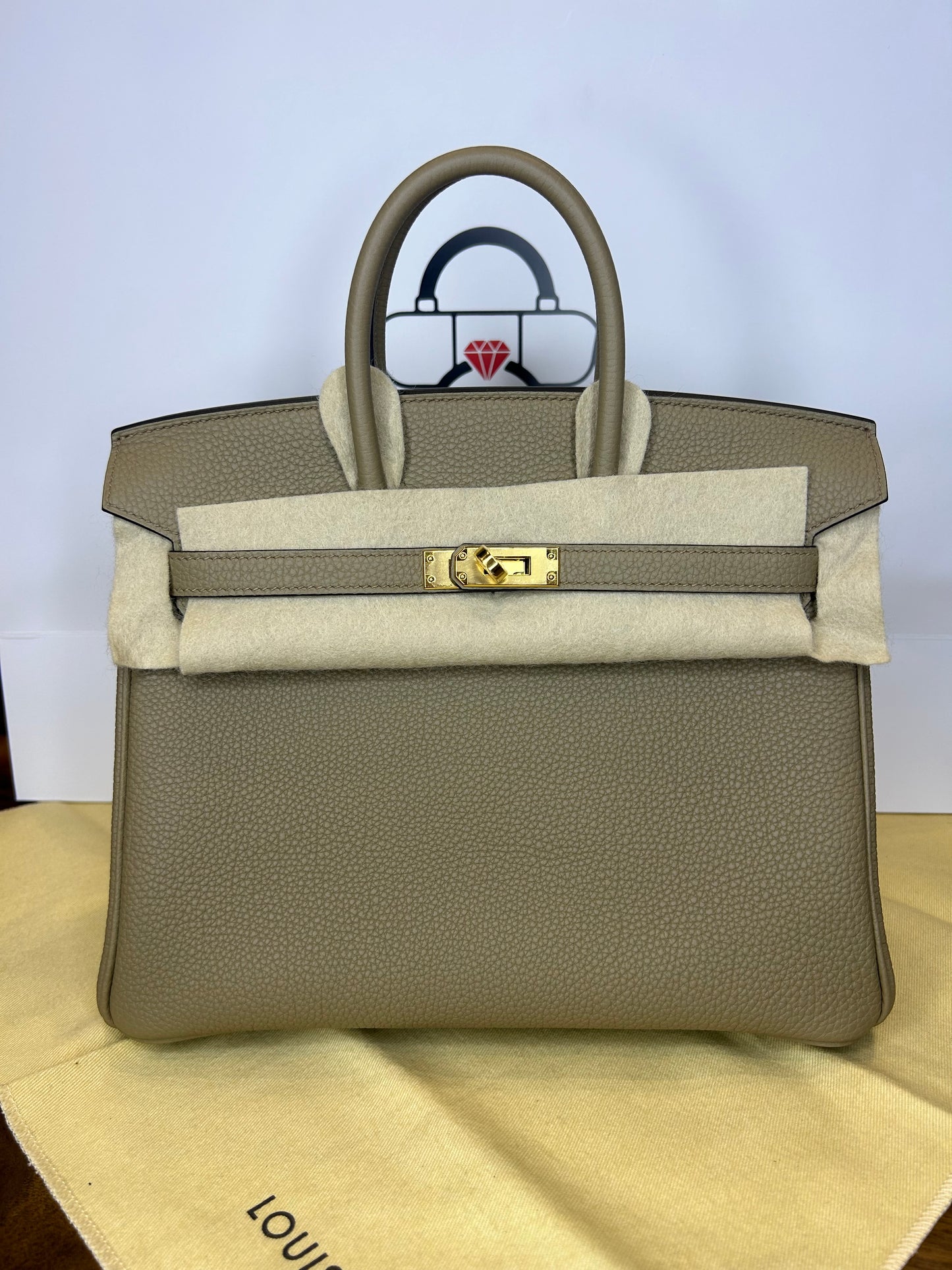 Hermes Birkin 25 Biege Marfa GHW New 2024 Full Set