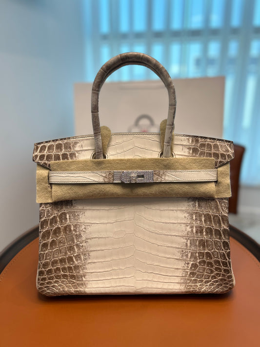 Hermes Birkin 25 Himalayan Crocodile 18K Gold Hardware With Factory Diamonds