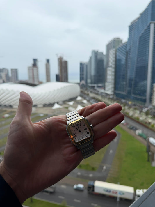 Cartier Santos 40mm Large Size Steel and Gold Used Full Set (Tbilisi)