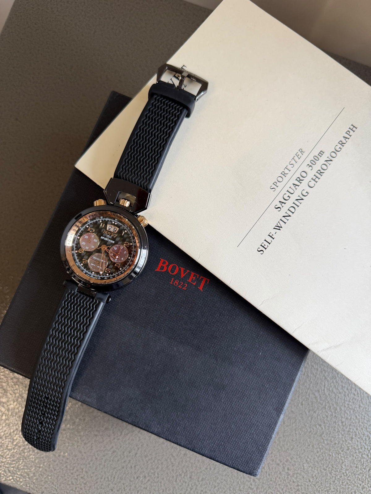 BOVET Sportster SAGUARO Chronograph 46mm Steel/Gold Automatic SP0367 Used Full Set 2010 Year Men’s