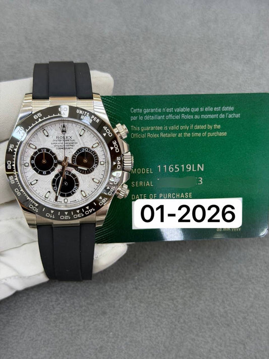 Rolex Daytona 40mm Meteorite Index Dial White Gold Oysterflex Bracelet Brand New 2026 Year Full Set 116519LN