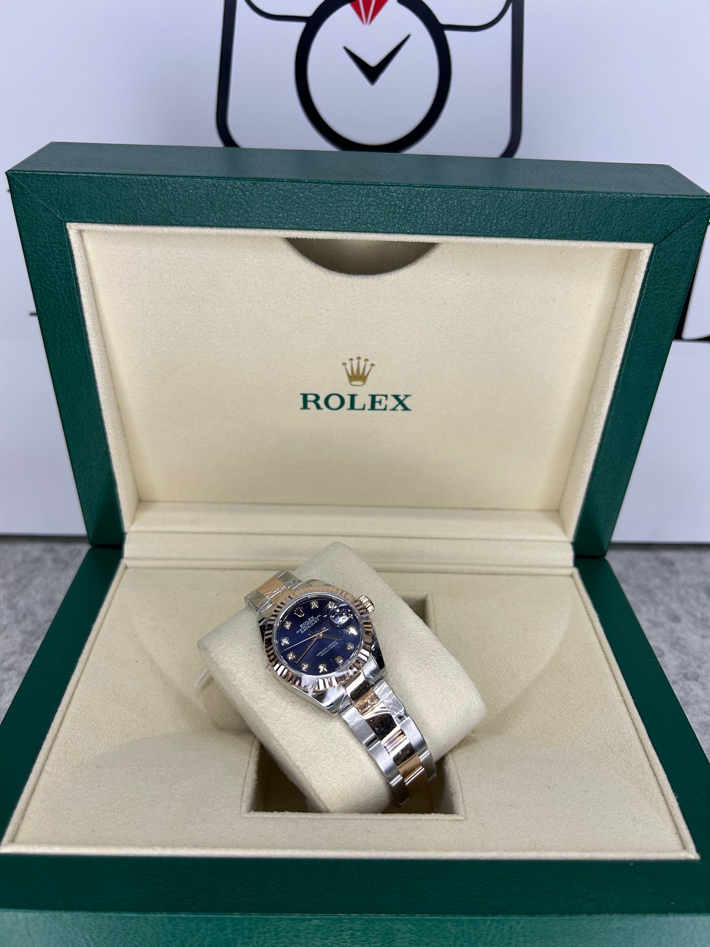 Rolex Ladies Datejust 28mm Steel/Gold Purple Dial With Diamonds 279171 Automatic Unused 2018 Year. Full Set