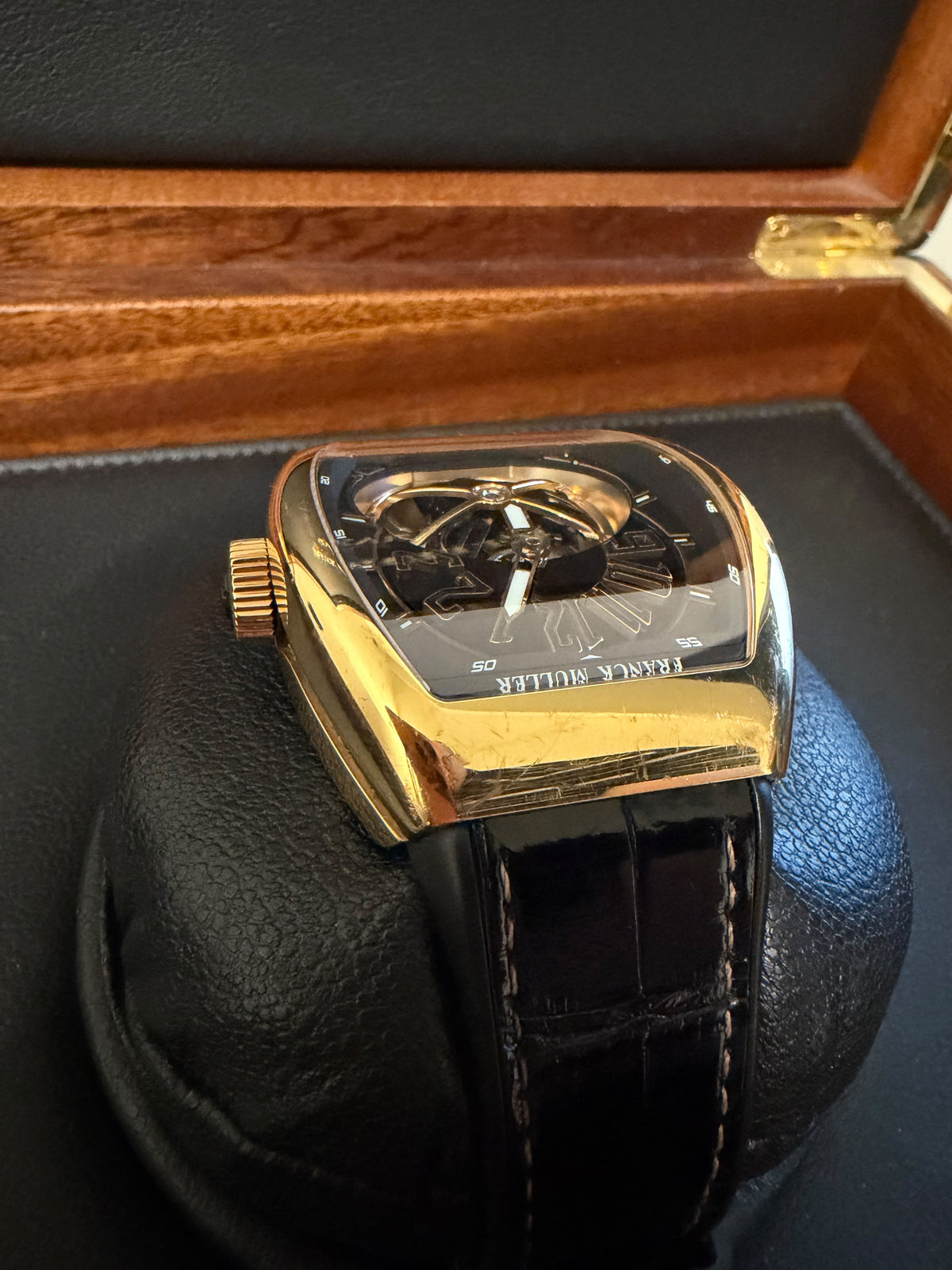 Franck Muller Vanguard Gravity Tourbillon 44 x 53.70mm Yellow Gold Manual Winding Limited Edition Tourbillon Used Full Set Reference: V 45 T Gravity CS