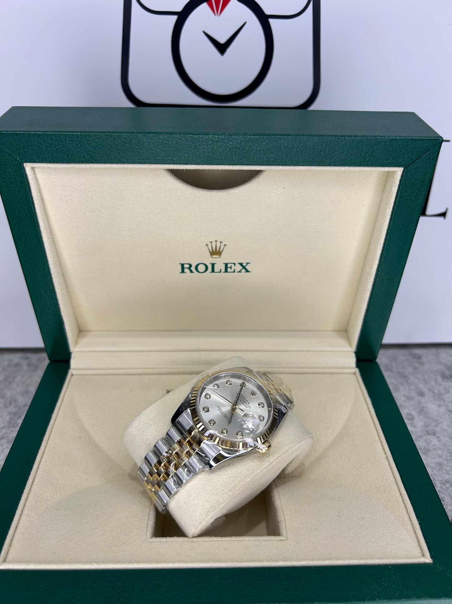 Rolex Ladies Datejust 36mm Steel/Gold With Diamonds 116233 Full Set 2008 Polished