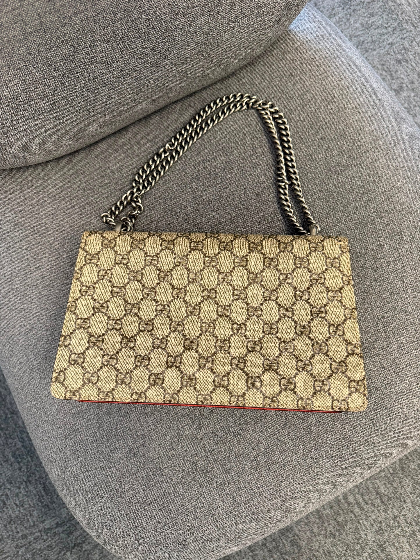 GUCCI Dionysus Shoulder Bag GG Supreme Beige Women's