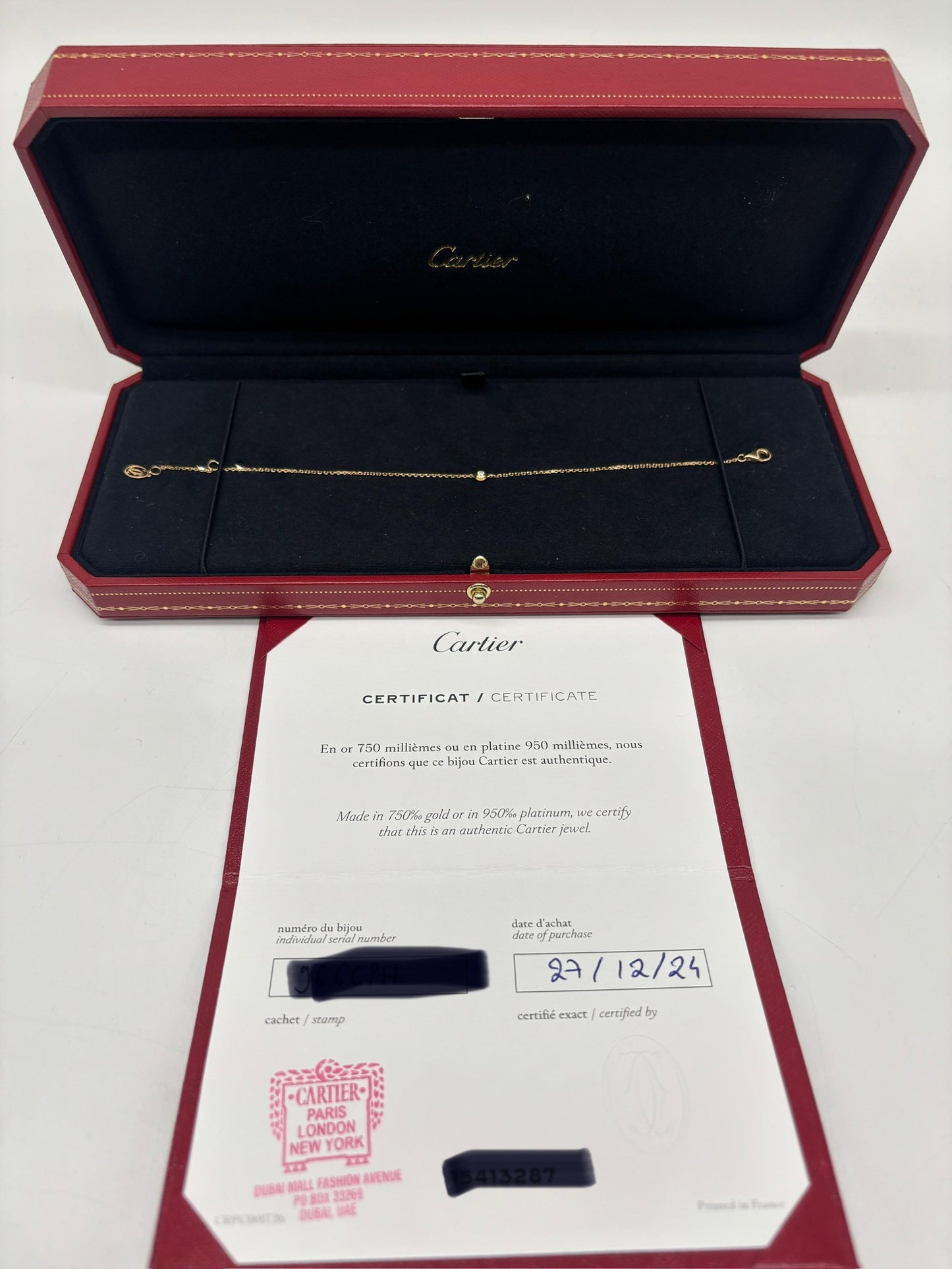 Cartièr D’Amour bracelet with 1P Diamond 18K  YellowGold 
Size: Small

Excellent condition

Comes with box and certificate