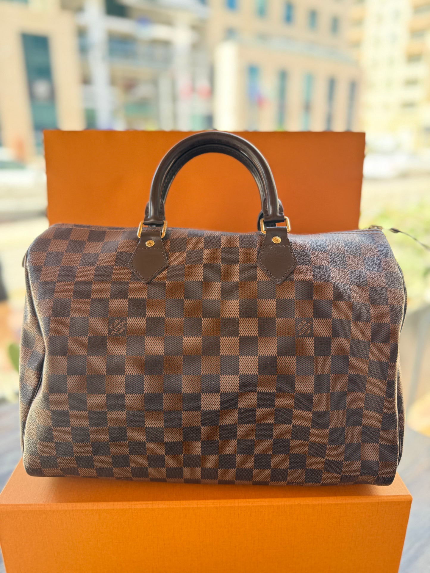 Louis Vuitton Speedy 35 Damier Ebene Brown Canvas