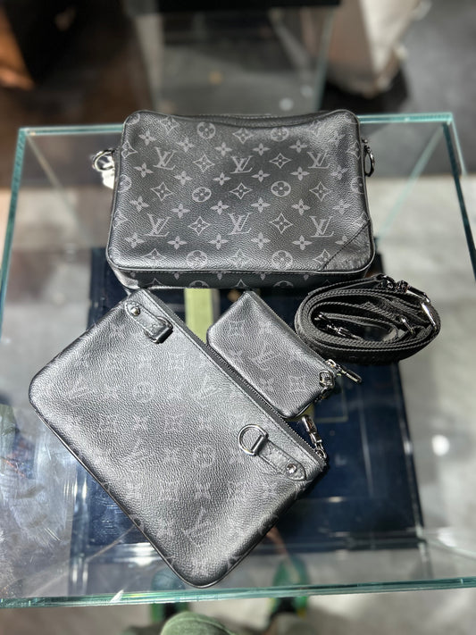 Louis Vuitton Black Warrior Trio Messenger Bag Very Good Condition
