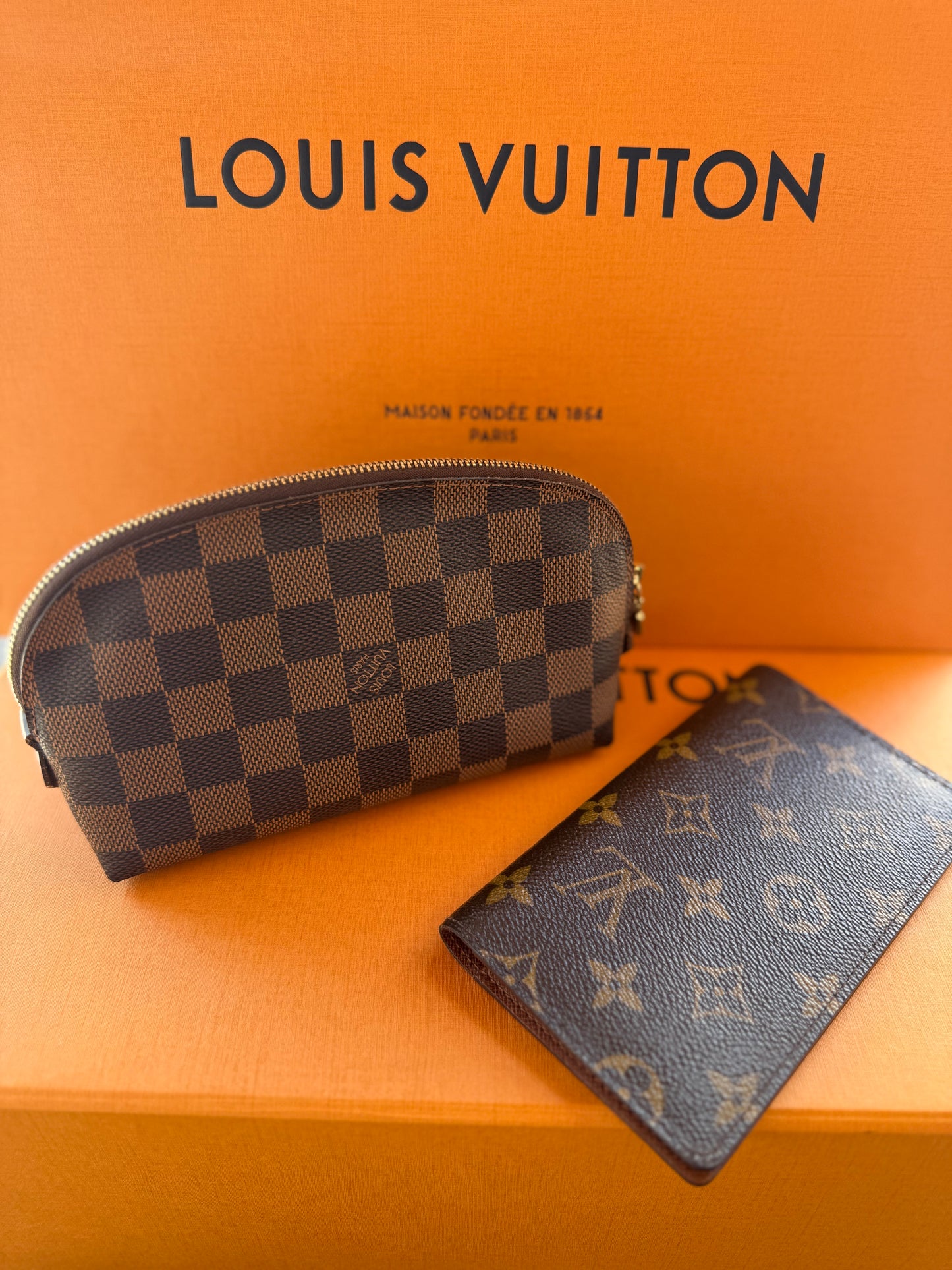 Louis Vuitton Cosmetic Pouch & Passport Case Monogram