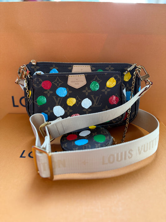 LOUIS VUITTON Yayoi Kusama Multi Pochette Accessories Chain Shoulder Bag M46385