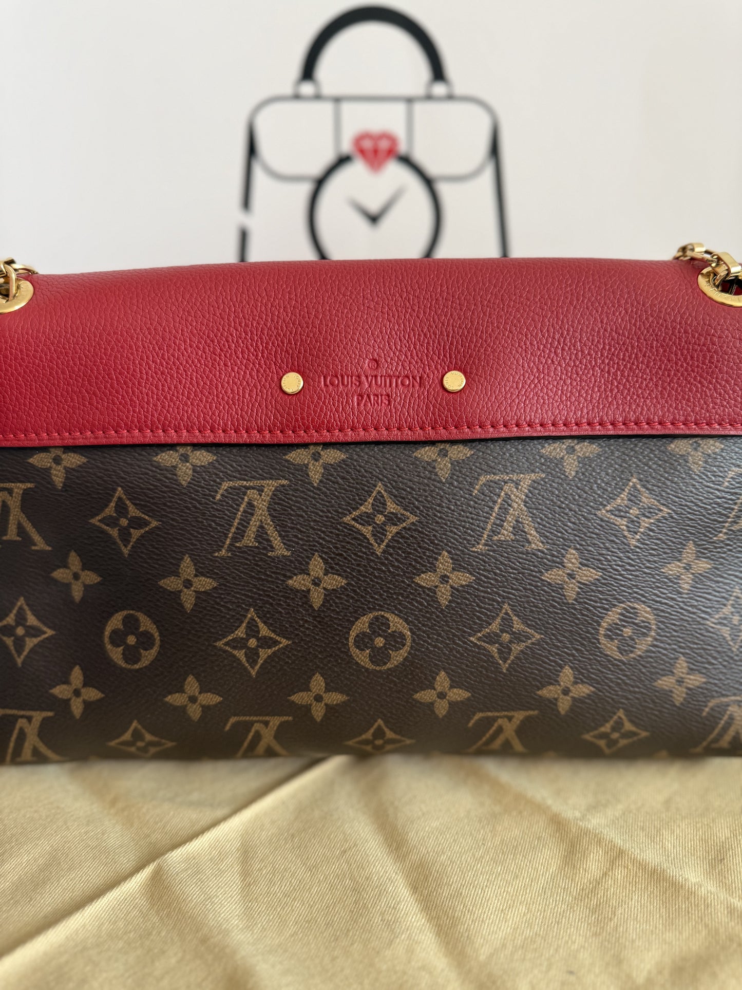 Louis Vuitton Pallas Clutch Shoulder Bag M41201 Monogram Canvas