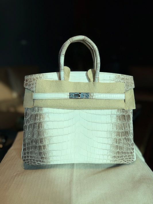 Hermes Birkin 25 Himalayan Crocodile Like New. With Some Stickers. Full Set 2023