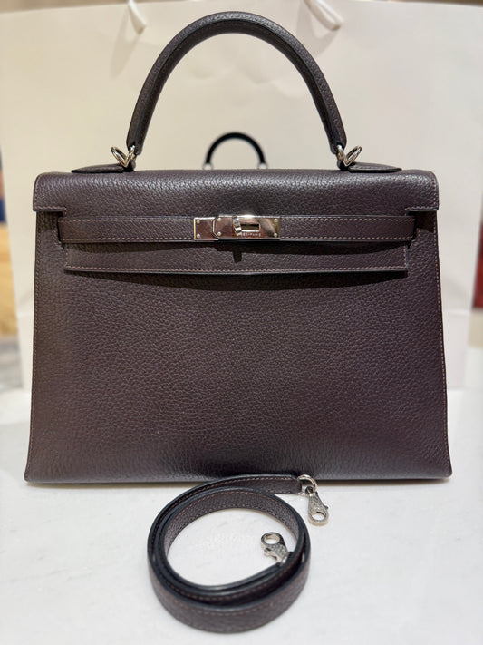 Hermes Kelly 32 Vacherta Leather Used Good Condition Selier
