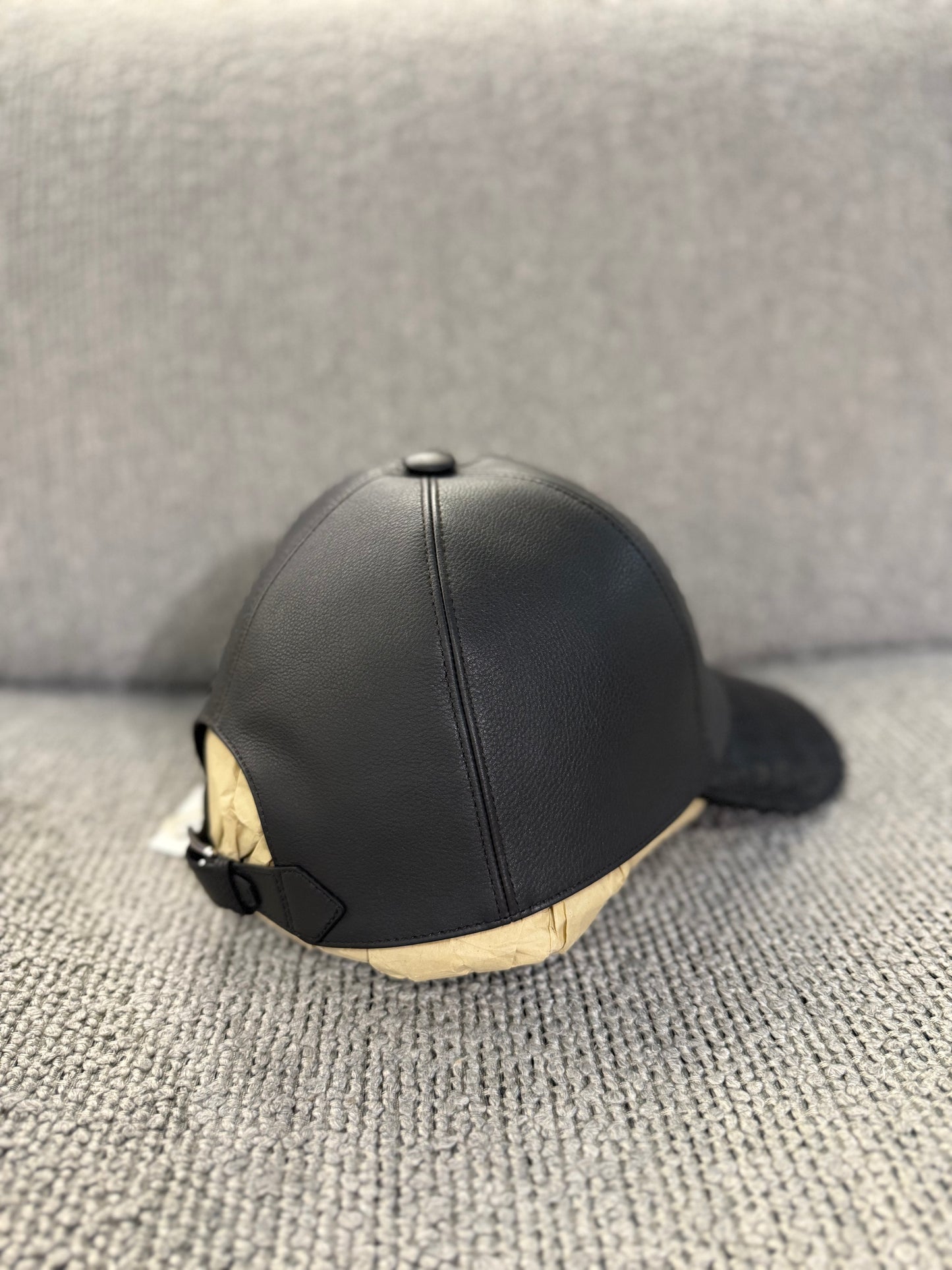 Hermes Aligator & Calfskin Cap Black PHW New