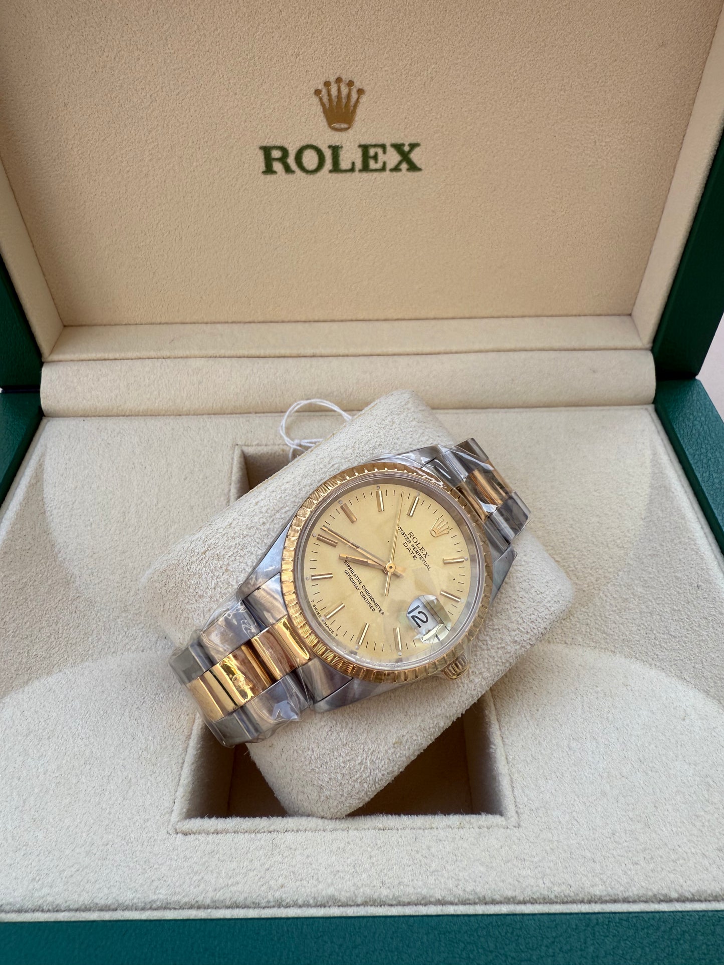 Rolex Date 34mm Steel/Gold 15223 Only Watch With Box
