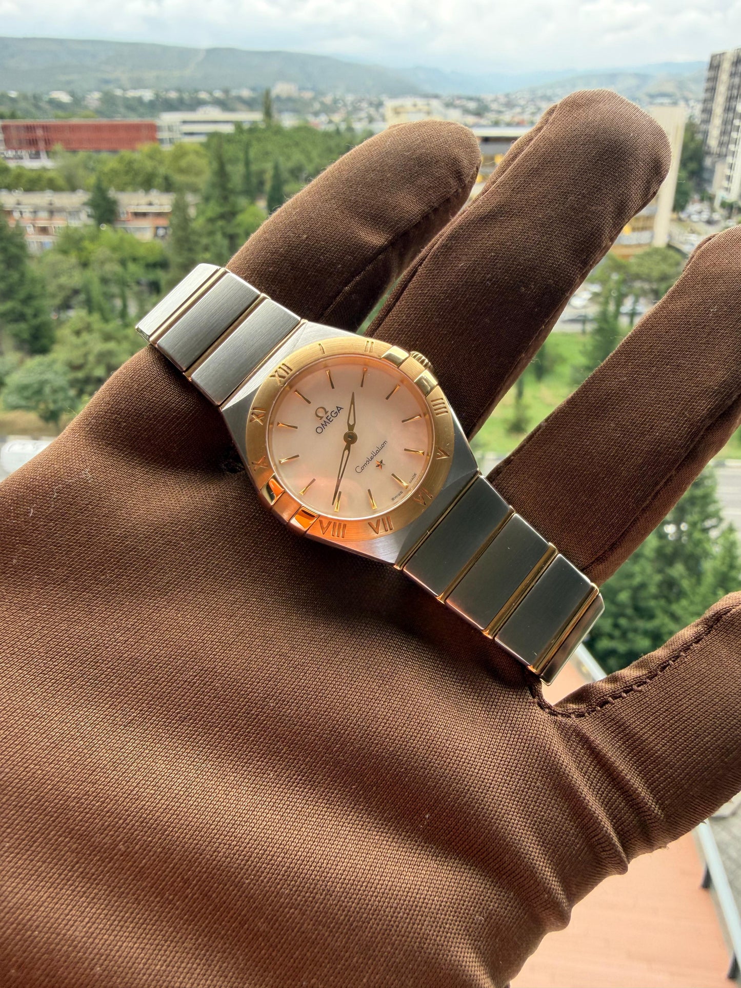 Ladies Omega Constellation 28mm Steel/Gold Quartz MOP Dial 2024 Year With Papers Ref: 13120286005002