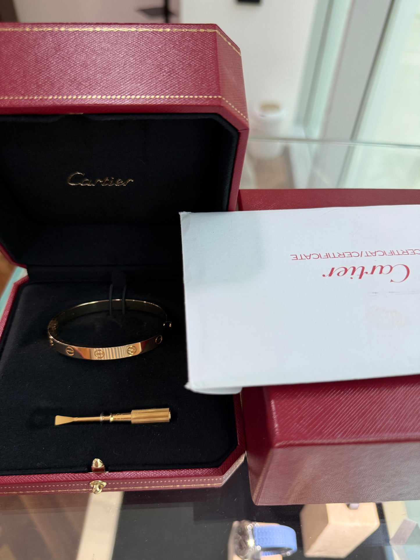 Cartier Love Bracelet 16 Size Yellow Gold 2025 Full Set. Almost New