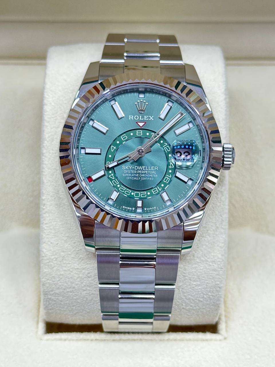 Rolex Men’s Sky-Dweller 336934 Green Dial Oyster Bracelet 42mm Steel 2024 New