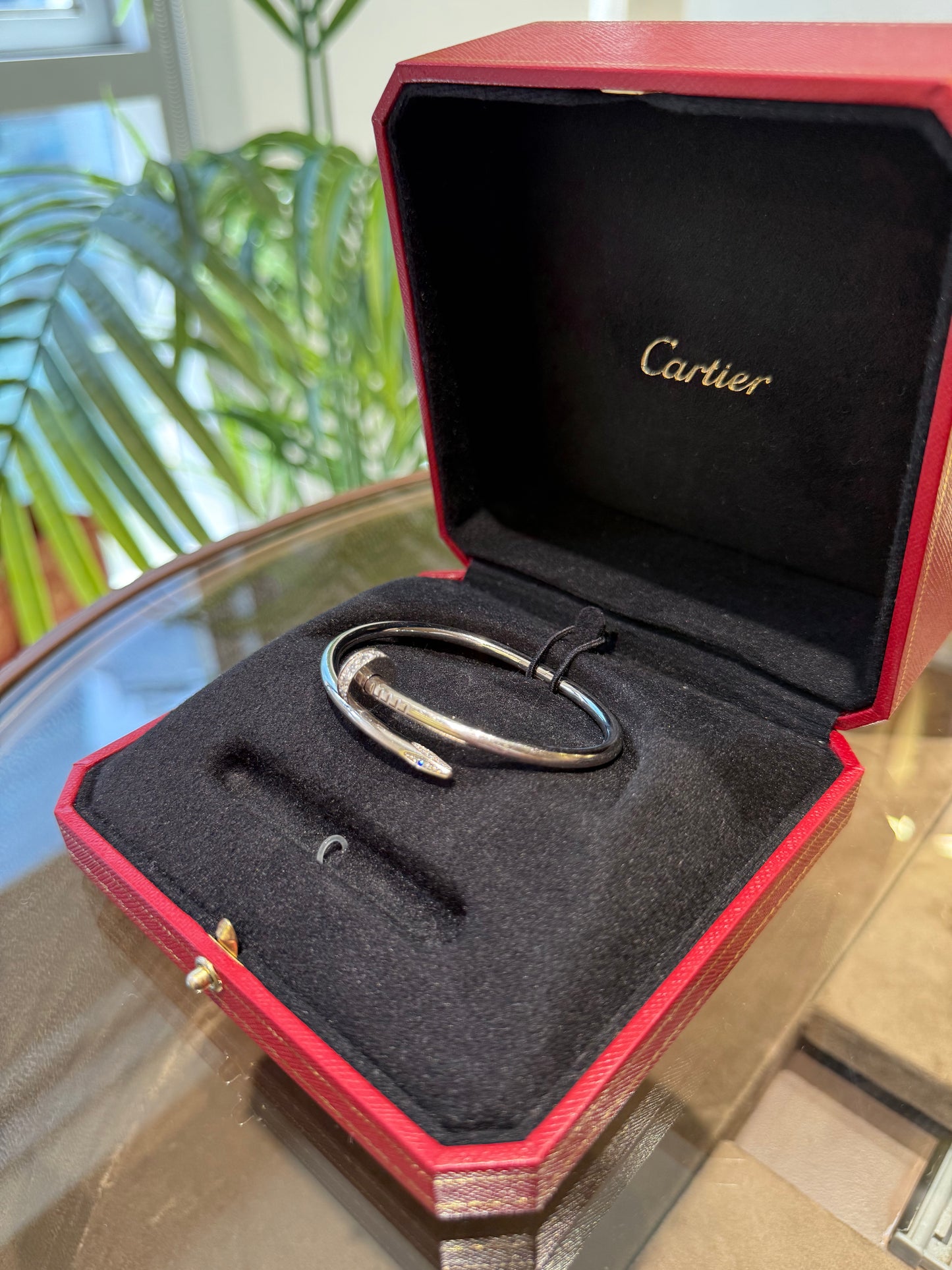 JUSTE UN CLOU BRACELET, CLASSIC MODEL, DIAMONDS Used 18K White Gold Full Set 16 Size