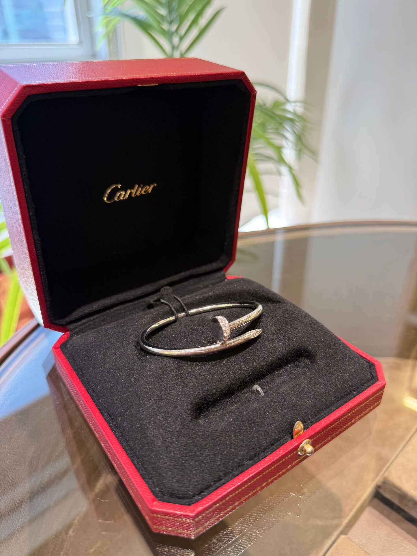 JUSTE UN CLOU BRACELET, CLASSIC MODEL, DIAMONDS Used 18K White Gold Full Set 16 Size