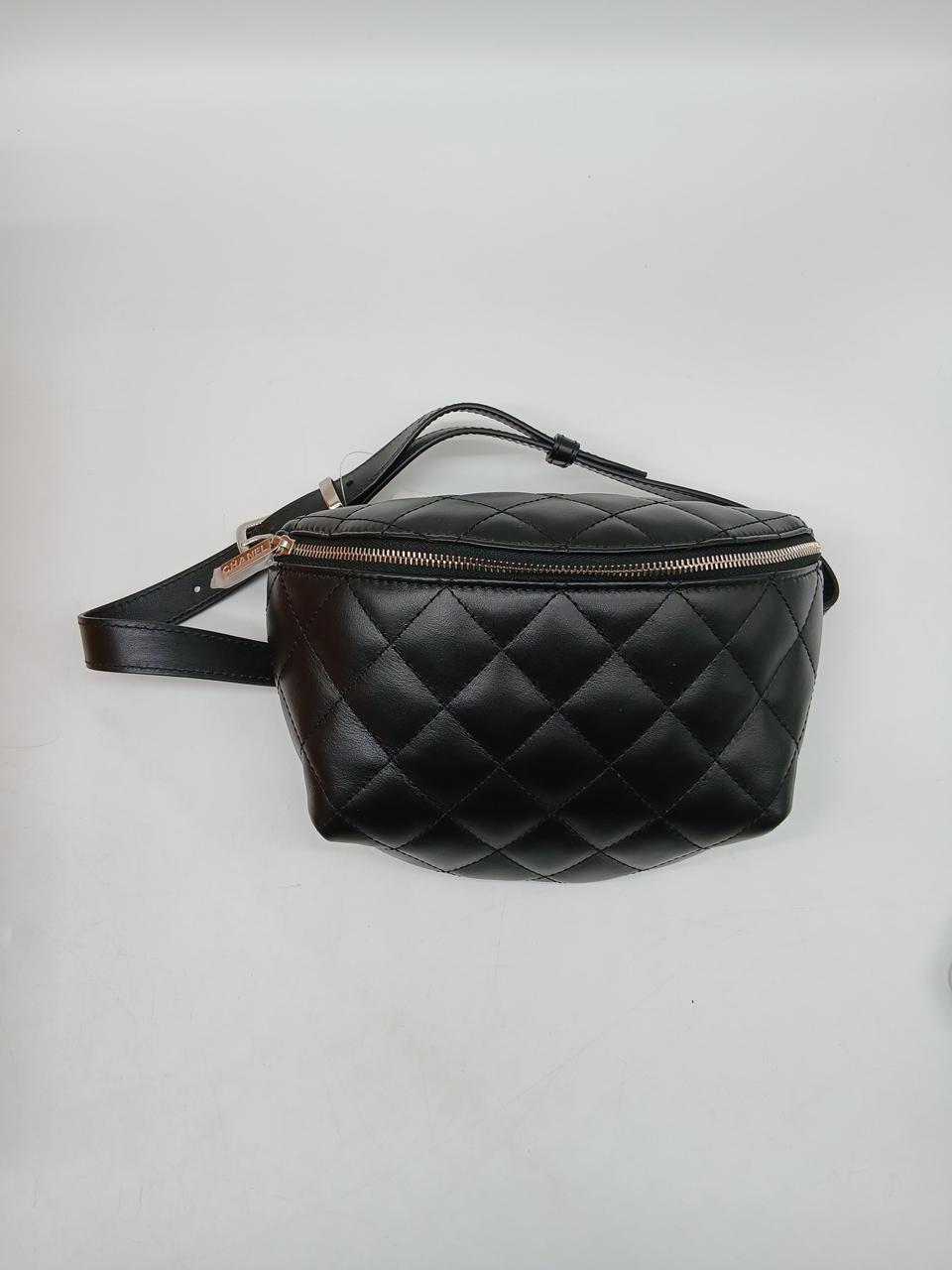 Chanel Uniform Black Quilted Waist belt bag
Like New
Inclusions: Box, Dustbag