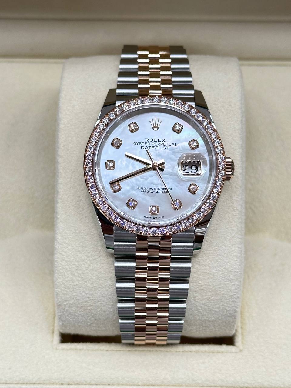 Rolex Ladies Datejust 36mm Steel/Gold MOP Dial With Diamonds 126281RBR 2024 New