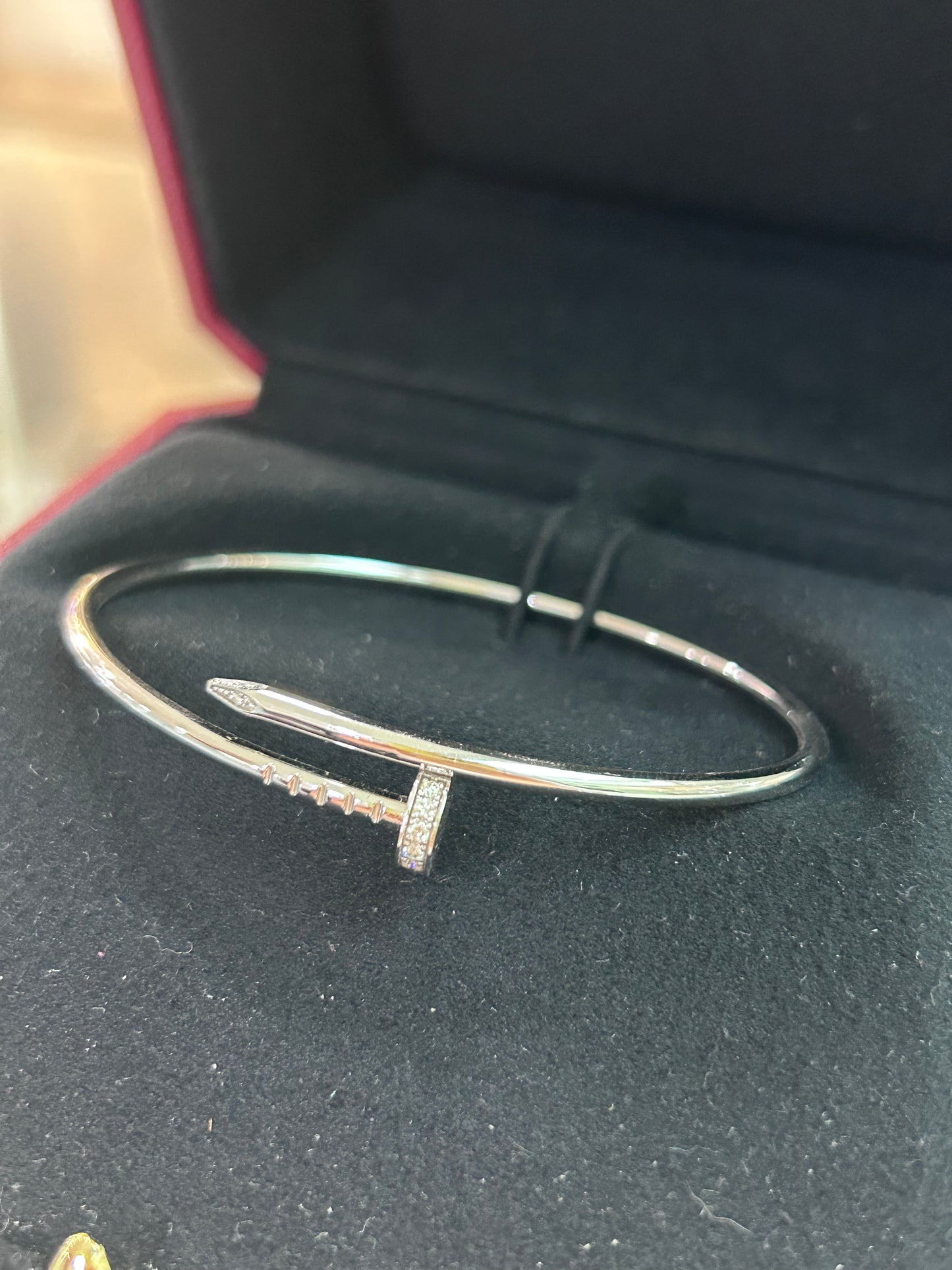Cartier JUSTE UN CLOU BRACELET, SMALL MODEL, DIAMONDS White Gold B6083917  18 Size