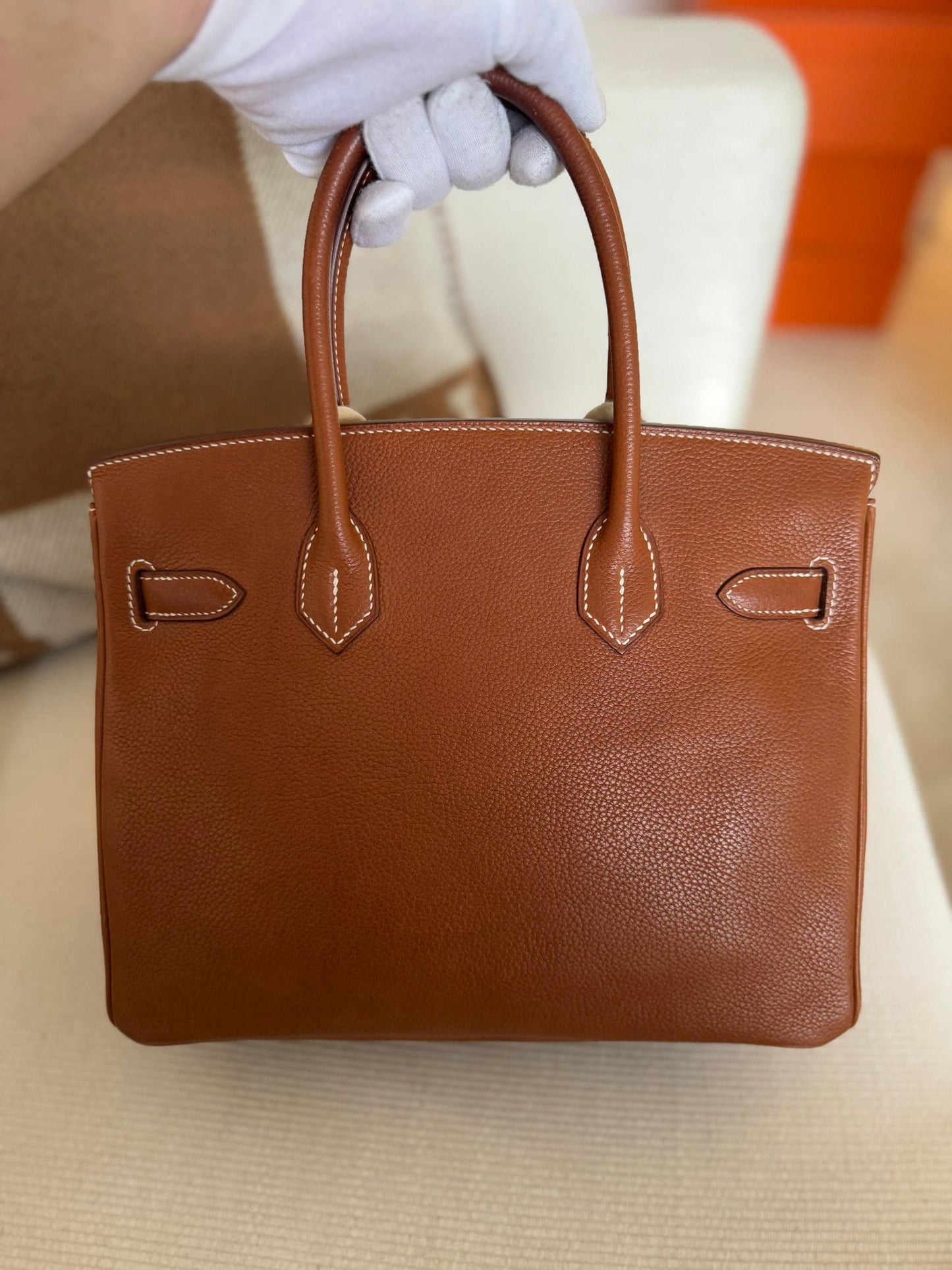Hermes Birkin 30 Barenia Palladium Hardware 2018 Full Set