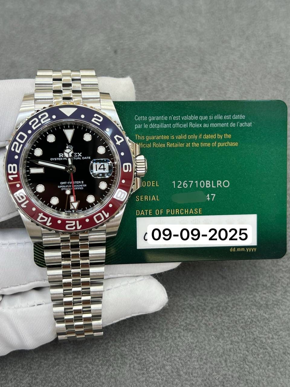 Rolex Men’s GMT Master II 40mm Jubilee Pepsi 126710BLRO 2025 New Full Set