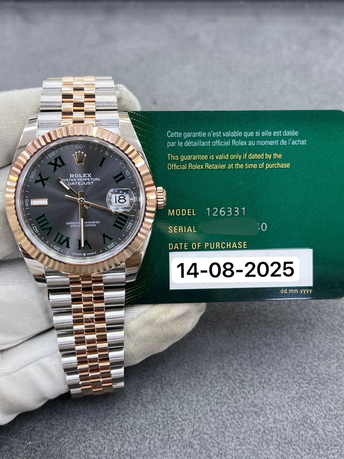 Rolex Men’s Datejust 41mm Steel/Gold Wimbledon Dial 126331 New 2025 Full Set