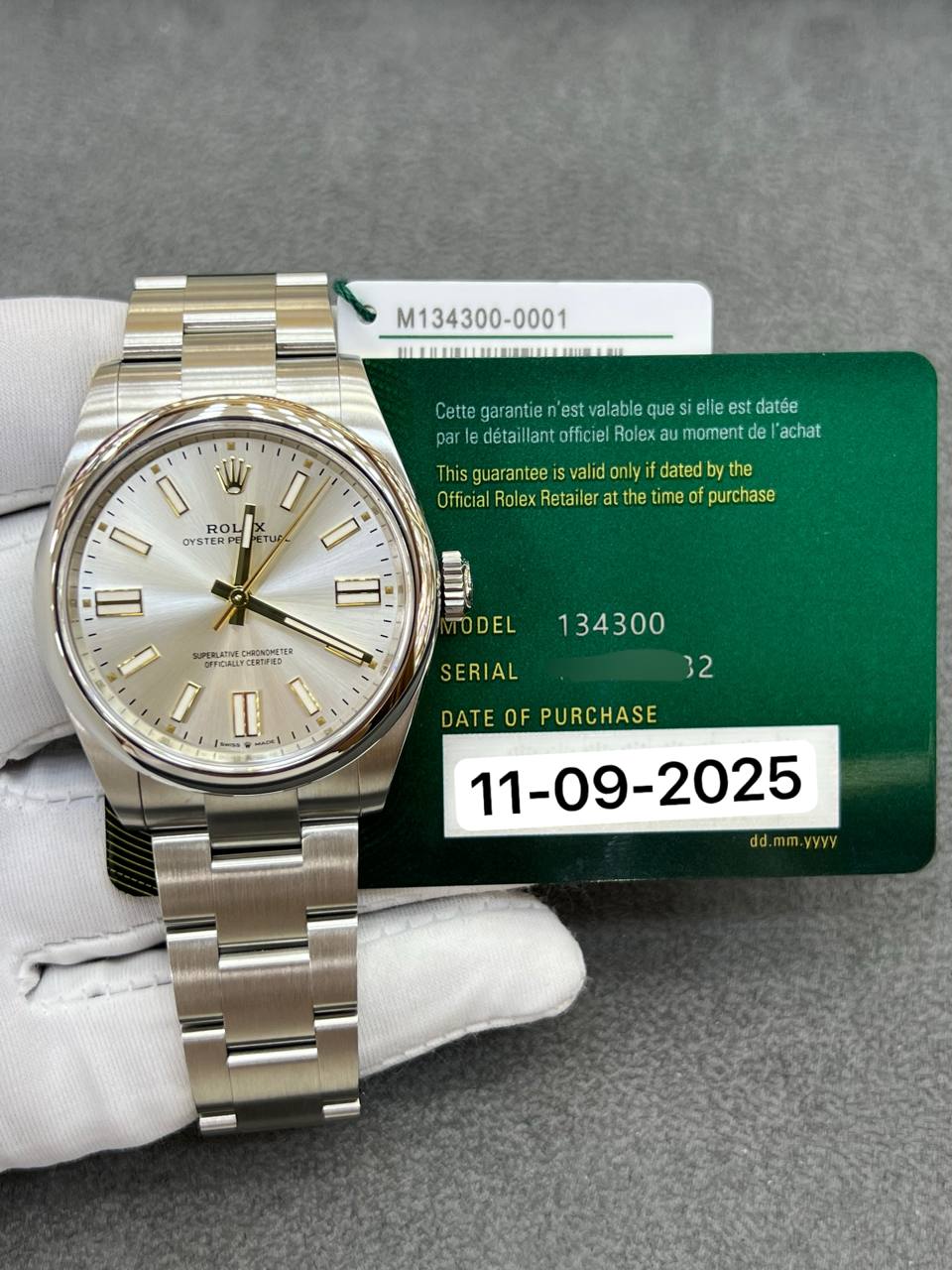 Rolex Oyster Perpetual 41mm Silver Dial Stainless Steel Bracelet 134300 New 2025 Full Set
