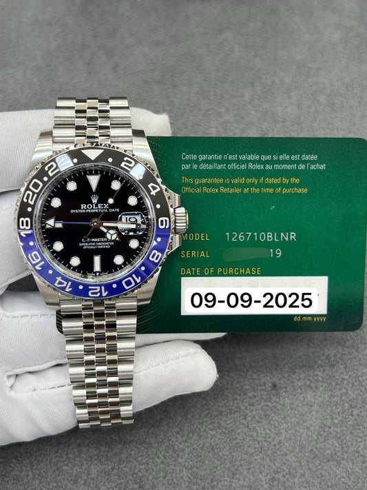 Rolex GMT-Master II 40mm Batgirl Steel Jubilee Bracelet New 2025 Full Set Ref:126710BLNR