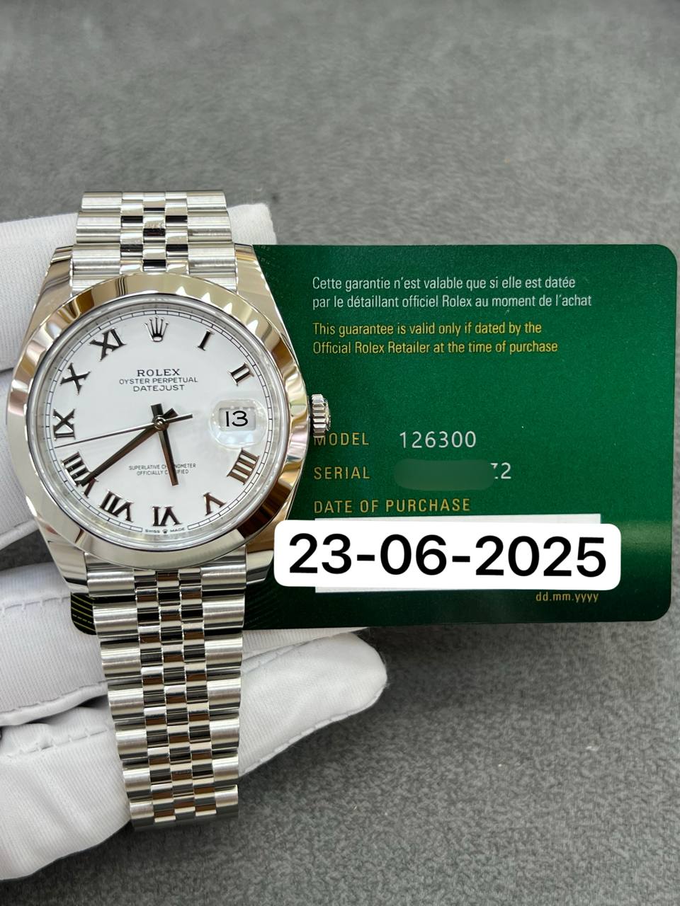 Rolex Datejust 41mm Steel White Roman Dial Jubilee Bracelet New 2025 Full Set Ref:126300