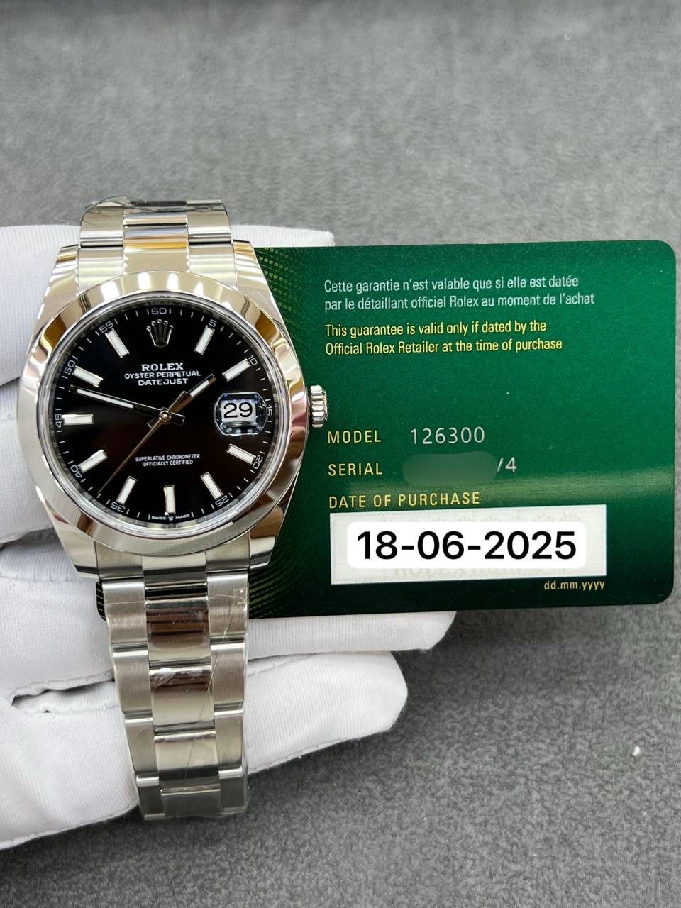 Rolex Datejust 41mm Steel Black Dial Oyster Bracelet New 2025 Full Set Ref:126300