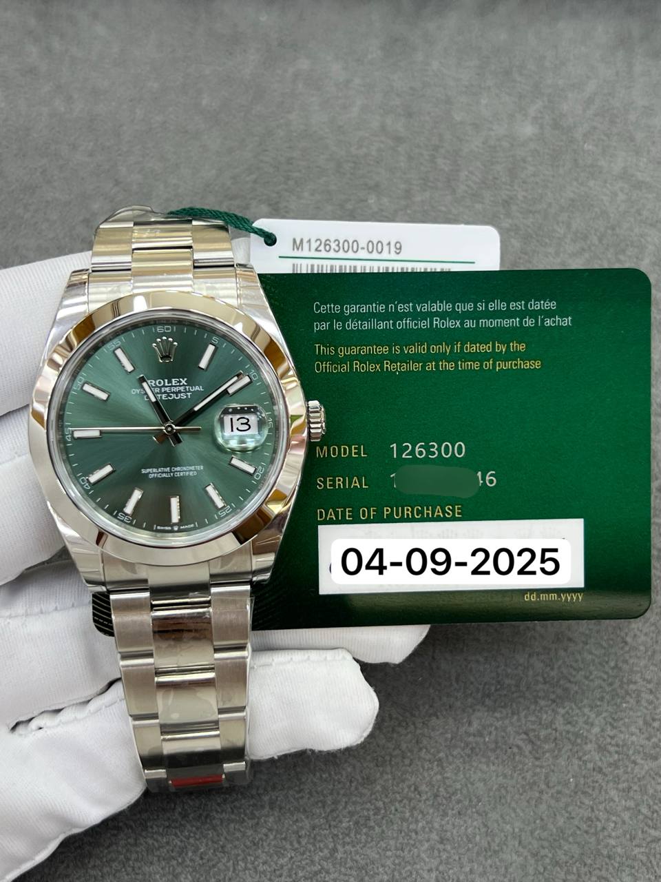 Rolex Datejust 41mm Steel Green Dial Oyster Bracelet New 2025 Full Set Ref:126300