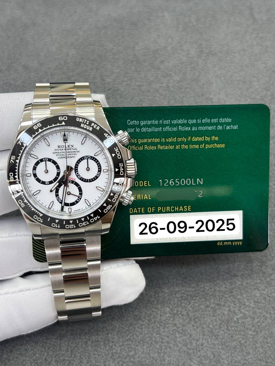 Rolex Daytona 40mm ,,Panda” Steel Oyster Bracelet White Dial New 2025 Full Set Ref:126500LN