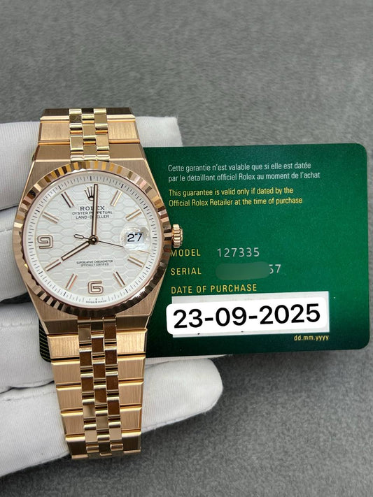 Rolex Land-Deeller 40mm Rose Gold White Dial New 2025 Full Set Ref:127335