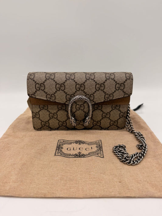 Gucci Diaonysus GG Supreme Mini cCanvas Bag
Very Good Condition 
Comes With Dust Bag