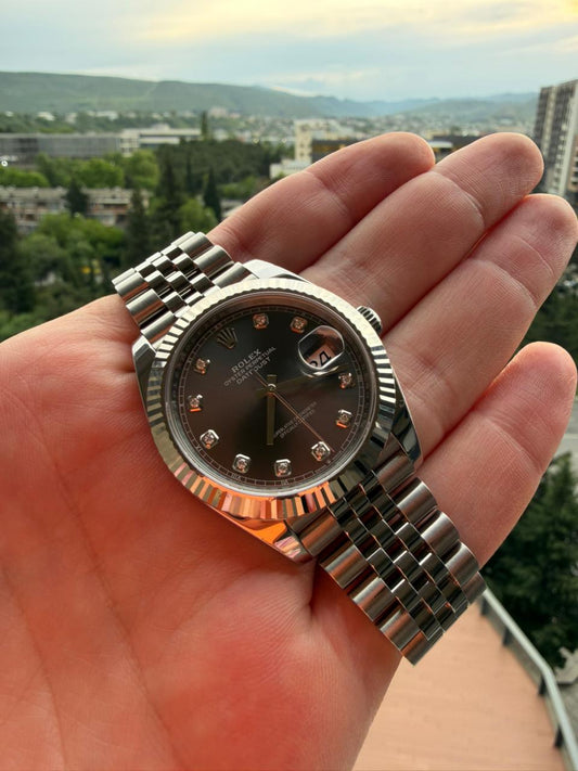 Rolex 41mm Gray With Diamonds 2024 Full Set Jubilee Bracelet