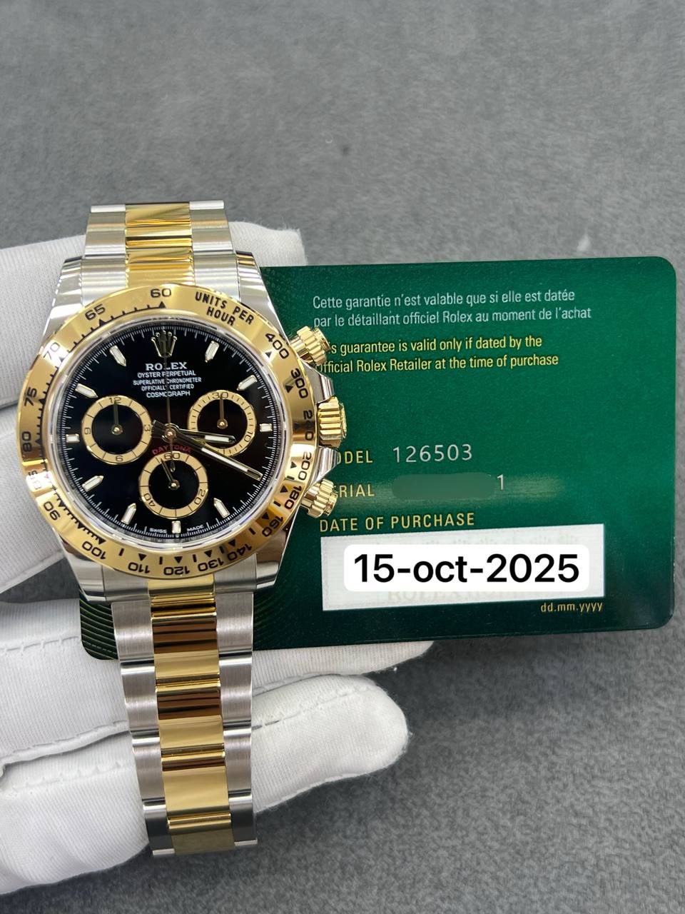 Rolex Daytona 40mm Steel and Yellow Gold Black Dial Oyster Bracelet New 2025 Full Set Ref:126503