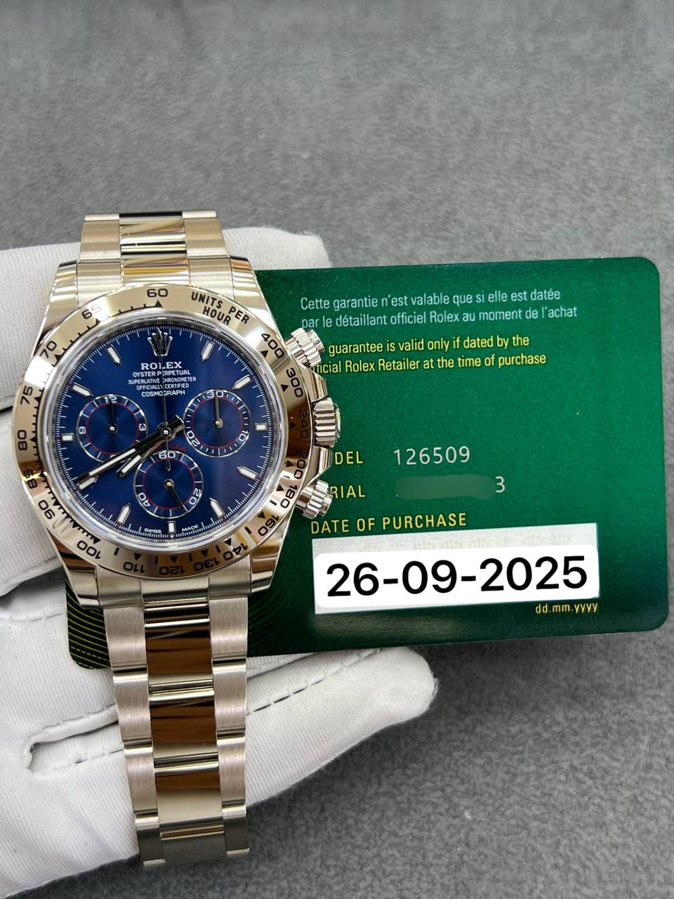 Rolex Daytona 40mm White Gold Oyster Bracelet Blue Dial New 2025 Full Set Ref:126509