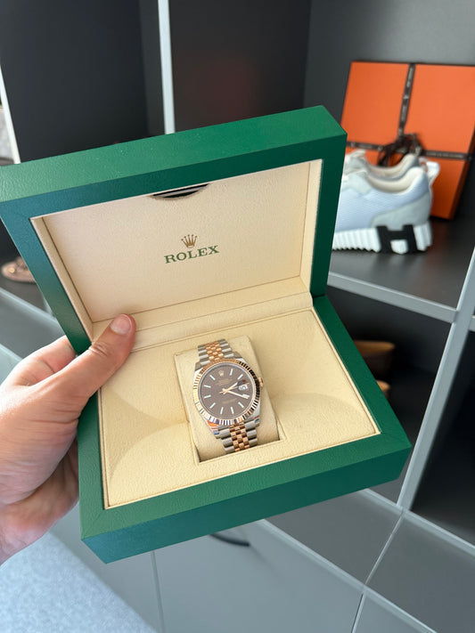 Rolex 41mm Datejust Steel/Rose Gold Automatic 2024 Full Set Used Chocolate Dial 126331 (Batumi)