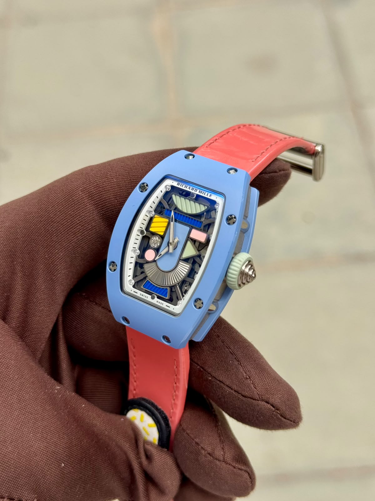 Richard Mille-RM07-01 Pastel Blue Trigonometry Limited Edition 
New 2025 Complete set With Box And Paper